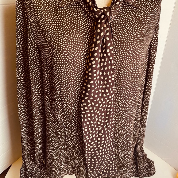 The Look By Randolph Duke 100% Silk Blouse w/scarf - Picture 7 of 10